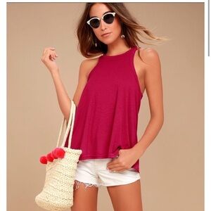 Free People Red Racerback Tank Top